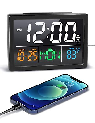 #ad Digital Alarm Clock with 5.5quot; Big LED Time Display Adjustable Alarm Volume... $22.91