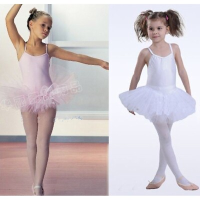 #ad Girls Party Ballet Tutu Kids Dance Gymnastics Leotards Bodysuit Dress Skirt 4 8Y $12.59