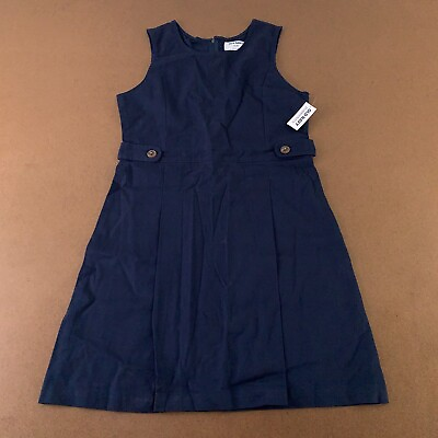#ad Old Navy Girls Size XXL 18 Blue Stretch Sleeveless School Uniform Dress NWT $15.87