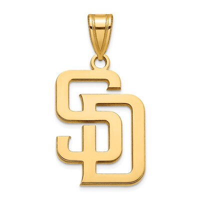#ad 10k Yellow Gold MLB LogoArt San Diego Padres Letters S D Large Pendant 1.63g $384.00
