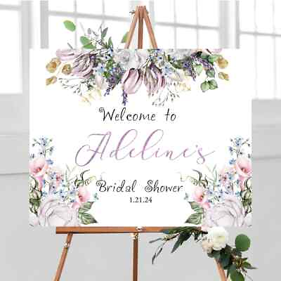 #ad Personalized Bridal Shower Sign Lavender Bridal Shower Decor wedding sign #6 $87.95