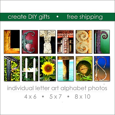 #ad Individual Letter Art Alphabet Photos for DIY Name Wall Art Signs. 4x6 Prints $9.99