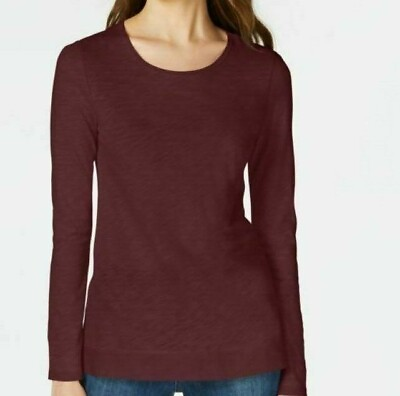 #ad Maison Jules High Low T Shirt Burgundy Various Sizes Available NWT $9.99