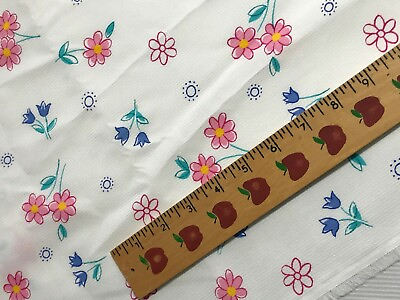#ad By the yard White with Small Flowers Quilting Cotton Textured Blank 1997 $4.99