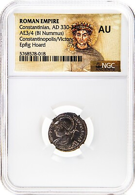 #ad NGC EPFIG HOARD AU Roman AE of Constantine I the Great Constantinopolis Victory $121.85