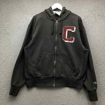 #ad Cleveland Varsity C Logo Champion Jacket Hoodie Men Large L Long Sleeve Full Zip $29.99