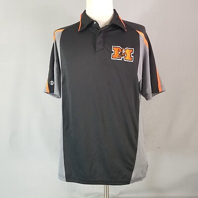 #ad Mercer University Bears polo shirt men#x27;s large black short sleeve Dri Fit $17.41