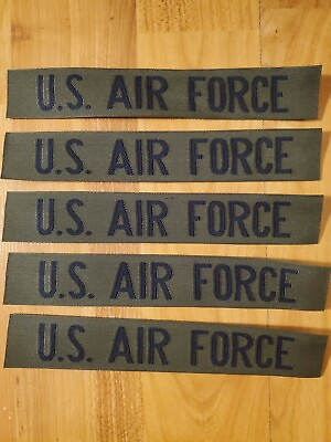 #ad 5 USAF Patch US Air Force Green Name Tape Strip Quantity Of 5 New $4.95