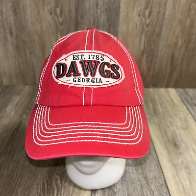 #ad Georgia Baseball Cap Hat Red Captivating Headgear Bulldogs Dawgs Embroidered $9.99