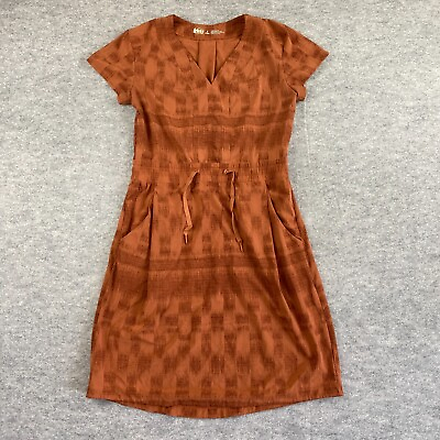 #ad REI Co op Women#x27;s Plus Size Small Orange Print Aoraki Travel Dress $35.88
