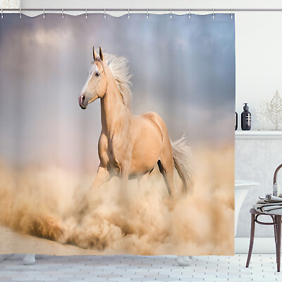 #ad Horse Shower Curtain Palomino Sand Desert Print for Bathroom $41.99