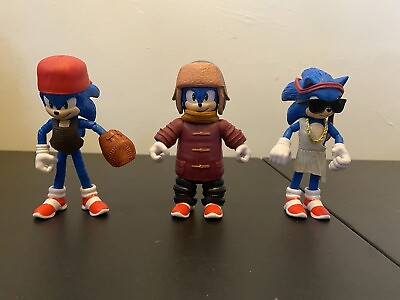#ad Sonic Hedgehog 2 Figures Set Of 3 $12.95