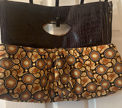 #ad African Mud Cloth Clutch Purse NWT Brown Black Pattern $35.00