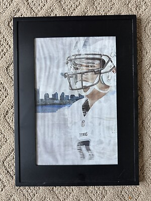 #ad Framed Artist Rendition of Tennessee Titans Player $150.00