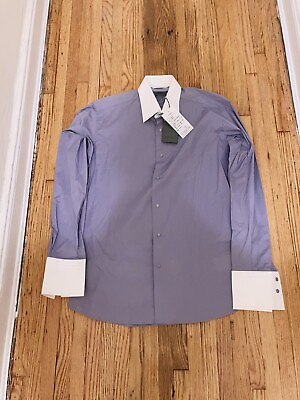 #ad KARL LAGERFELD Enameled Button Down Shirt Size 39 Orig. $99 NWT $99.00