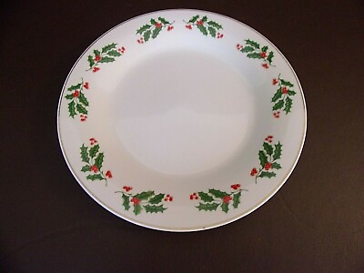 #ad Christmas Holly Dinner Plate Made In China $8.37