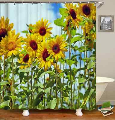 #ad Sunflower Garden3D Shower Curtain Polyester Bathroom Decor Waterproof AU $34.33