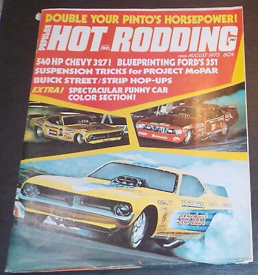 #ad Popular Hot Rodding MAGAZINE Aug #x27;73 540HP Chevy 327 Ford 351 Funny Car BX4 $9.99