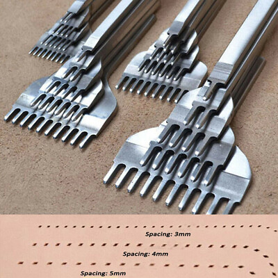 #ad Leather Craft Punch Tools Kit Stitching Carving Working Sewing Saddle Groover $7.95
