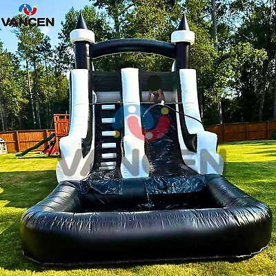 #ad Commercial Kids Outdoor Slide 20ft Inflatable Water Slide Black Bouncy Castle $900.00