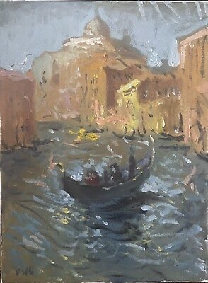 John Singer Sargent Antique Style Venice Italy Oil Painting Original Signed $280.00