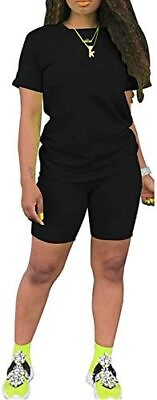 #ad ECHOINE Womens Lightweight 2 Piece Sports Outfit Tracksuit Shirt Shorts Jogger $21.99
