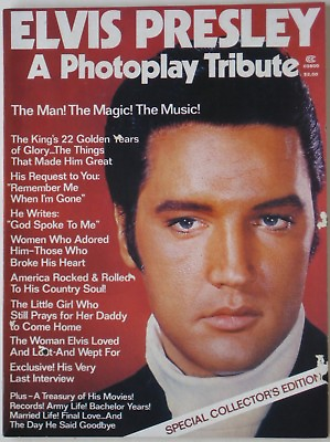 #ad Original 1977 King of Rock and Roll ELVIS PRESLEY Photoplay Tribute Biography $12.99