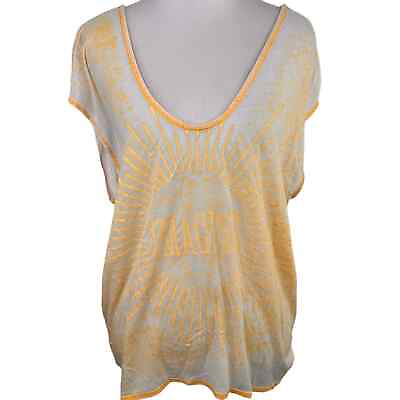 #ad Chaser Yellow Burnout Imagine V Neck Blouse Size Small $18.00