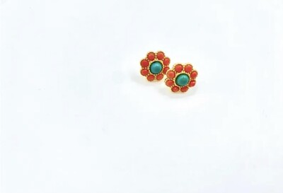 #ad Red Agate Flower Earrings $38.00