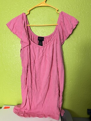 #ad Womens Torrid Tank Top Shirt Frill Pink Cotton Blend Size 1X $13.46
