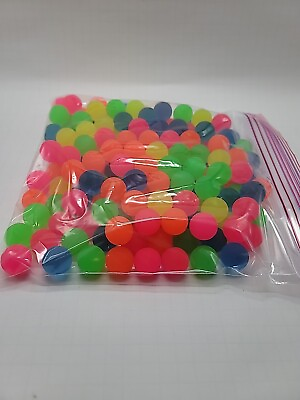 #ad Lot Of 160 Vintage Small Bouncy Balls Neon Colored Solid Bounce Balls $26.67