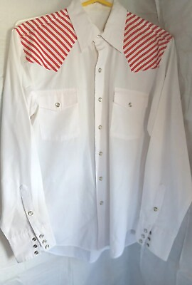 #ad Men#x27;s Western Pearl Snap Vintage Cowboy Shirt $15.75