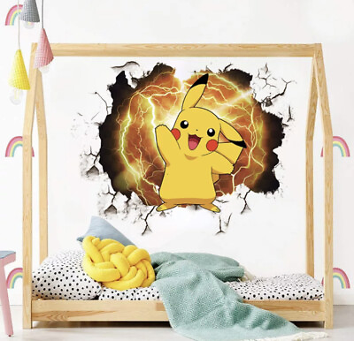 #ad Pokémon Pikachu Wall Art Removable Wall Decal US SELLER $17.88