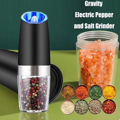 #ad Electric Gravity Salt and Pepper Grinder Auto Operation Coarseness Mill Grinders $14.99