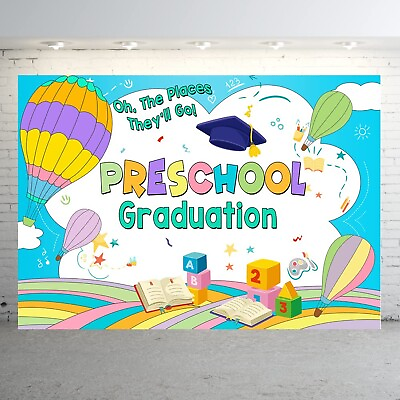 #ad Ticuenicoa 10amp;#215;7ft Preschool Graduation Backdrop for Kids Class of 2024 Cong $74.08