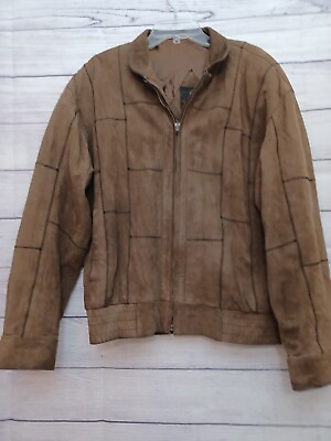 #ad VTG Jeno De Paris Brown Suede Leather Bomber Jacket Made Canada SZ 40 Yearsians $65.00