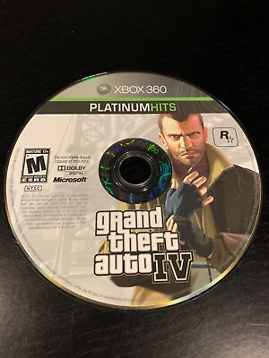 #ad Grand Theft Auto IV 4 Microsoft XBOX 360 Tested Disc Only Authentic * $7.95
