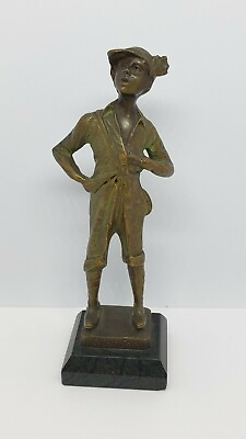 #ad Vintage Miniature bronze sculpture signed by quot;Chansonquot; $238.49
