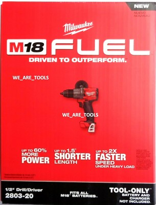 #ad NEW IN BOX Milwaukee FUEL 2803 20 18V 1 2quot; Cordless Brushless Drill M18 $119.97