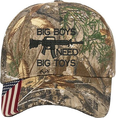 #ad Big Boys need Big Toys 2nd Amendment Embroidered Camo Structured Adjustable Hat $23.99