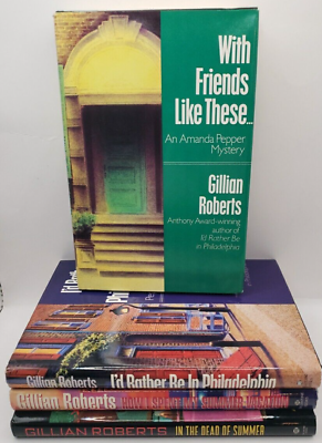 #ad Gillian Roberts 4 x Book Lot Amanda Pepper Series Crime Fiction Cozies HCDJ $17.99