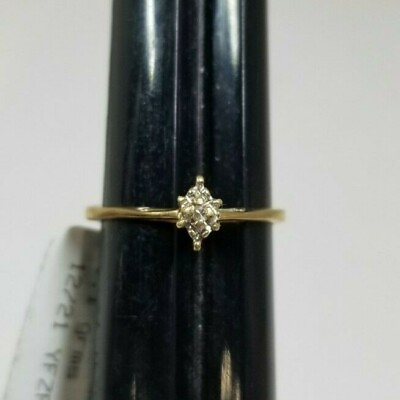 #ad 10k Ladies Yellow Gold Engagement Ring Sz 7 1.1 Grams TW $127.93