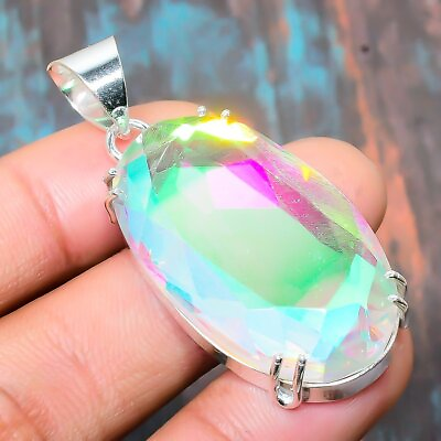 #ad Mystic Rainbow Topaz Gemstone Handmade Jewelry Pendant 1.97quot; g874 $4.99