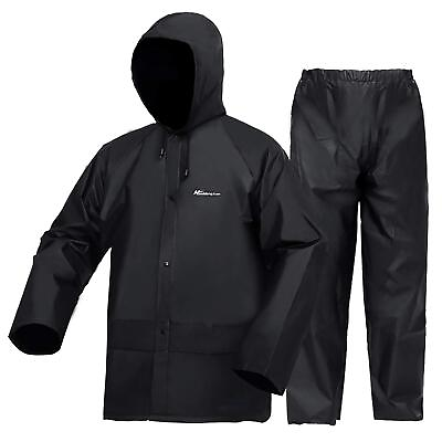 #ad Rain Suit Waterproof Breathable Ultra Lite 2 Pieces Rainwear BlackSmall $30.65