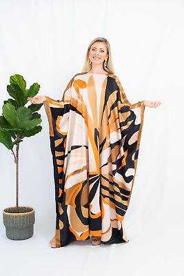#ad Butterfly Silk Kaftan Maxi NightWear Gown Kaftan Women Gift USA UK Casual Kaftan $46.40