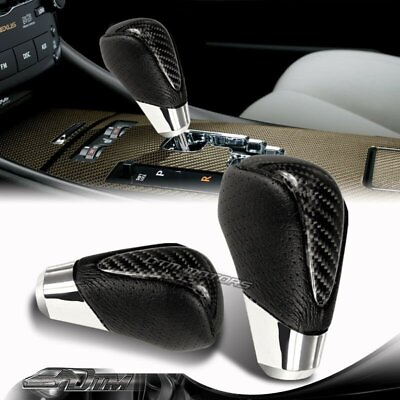 #ad Real Carbon Fiber PVC Leather Manual MT Gear Stick Shift Shifter Knob VIP Style $21.99