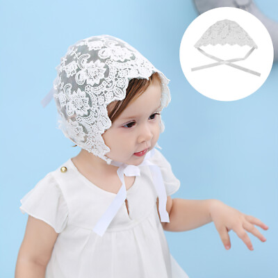 #ad Baby Lace Cap Girls Hat Eyelet Bonnet White Toddler Women#x27;s Adjustable Newborn $10.99