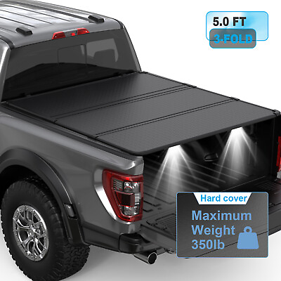 #ad 5FT 3Fold Hard Tonneau Cover For 15 24 Chevy Colorado GMC Canyon Truck Bed Cover $348.79
