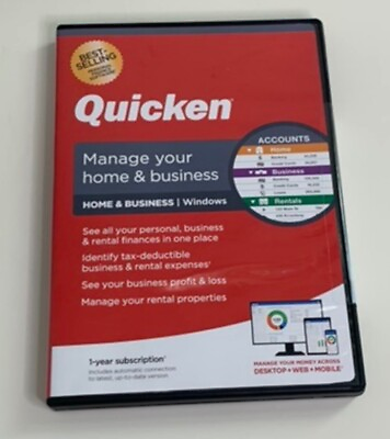 #ad NEW SEALED QUICKEN HOME amp; BUSINESS 1 YEAR SUBSCRIPTION FOR WINDOWS $65.45