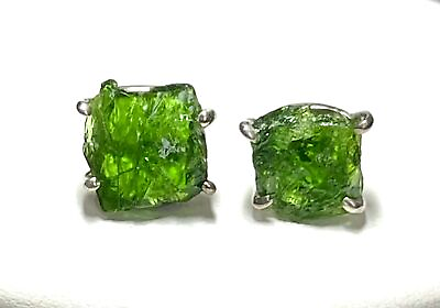 #ad Natural Chrome Diopside 925 Sterling Silver Earrings Jewelry JY562 $14.99